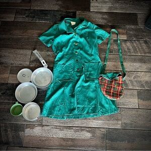Vintage Genuine Girl Scout dress Women’s size 8 with Official vintage mess kit
